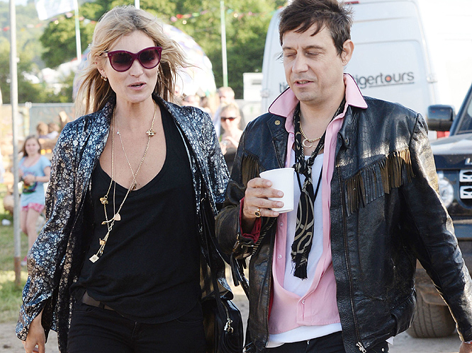 Last but not least, Queen of all festivals Kate Moss with rocker husband Jamie Hince from The Kills 